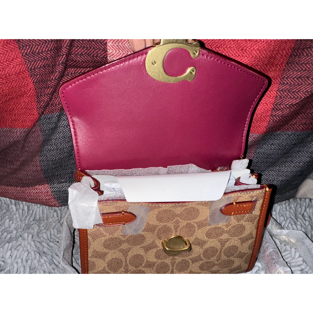 Coach Sammy Top Handle 21 In Signature Canvas in Brown - Picture 4 of 10